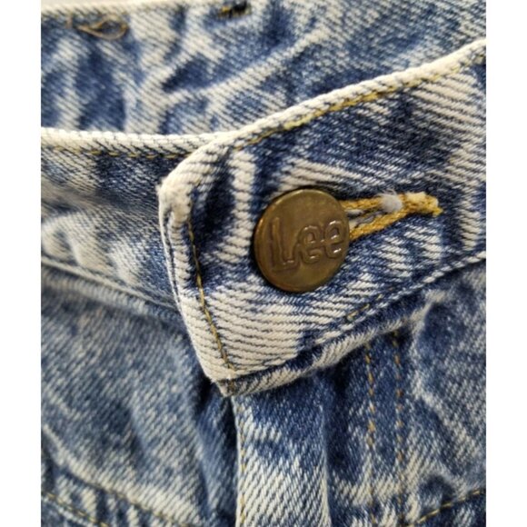 Vtg Lee Acid Wash High Waisted‎ Pleated Mom Jeans Baggy 80s 90s Retro Denim - Picture 6 of 8